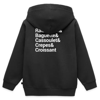 Culinary Word Art Typography Design - Kids Premium Organic Zip-up Hoodie - black - Back - AI Model Kid Male (0cm)