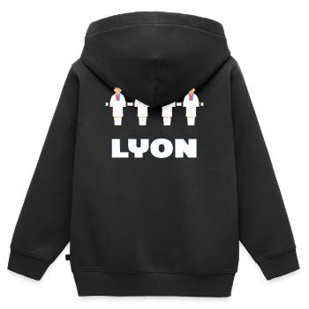 Lyon - Kinder Premium Organic Zip Hoodie - Schwarz - Hinten - AI Model Kid Male (0cm)