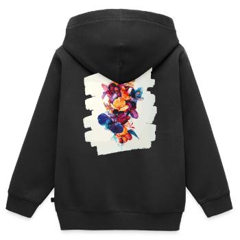 Frühling Frühlingsanfang Blume Blumen - Kinder Premium Organic Zip Hoodie - Schwarz - Hinten - AI Model Kid Male (0cm)