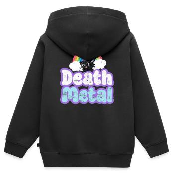 Death metal - Kids Premium Organic Zip-up Hoodie - black - Back - AI Model Kid Male (0cm)
