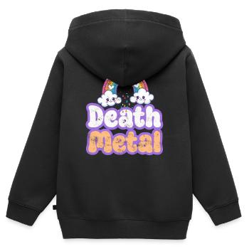 Death metal - Kids Premium Organic Zip-up Hoodie - black - Back - AI Model Kid Male (0cm)