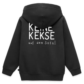 keine kekse auf dem sofa lustiges kissen - Kinder Premium Organic Zip Hoodie - Schwarz - Hinten - AI Model Kid Male (0cm)