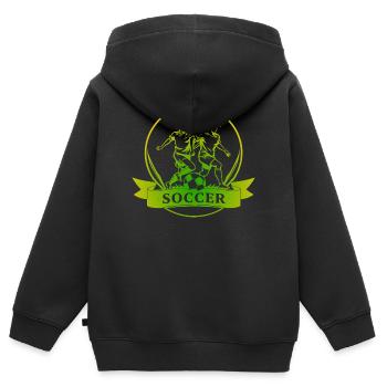 Fußballer Logo - Kinder Premium Organic Zip Hoodie - Schwarz - Hinten - AI Model Kid Male (0cm)