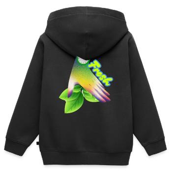 Design der frischen Gradient-Blattuhr - Kinder Premium Organic Zip Hoodie - Schwarz - Hinten - AI Model Kid Male (0cm)