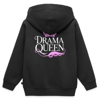 Drama Queen Königin Prinzessin Selbstwert Frauen - Kinder Premium Organic Zip Hoodie - Schwarz - Hinten - AI Model Kid Male (0cm)