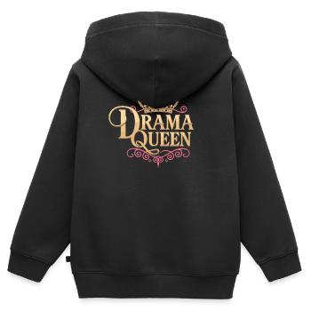 Drama Queen Königin Prinzessin Selbstwert Frauen - Kinder Premium Organic Zip Hoodie - Schwarz - Hinten - AI Model Kid Male (0cm)