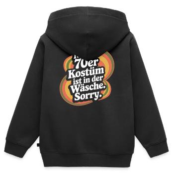 70er Jahre Kostüm Ist In Der Wäsche 70s Party 70er - Kinder Premium Organic Zip Hoodie - Schwarz - Hinten - AI Model Kid Male (0cm)