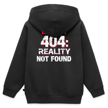 Erreur : Réalité introuvable - Sweat Premium à capuche zippé enfant bio - noir - Dos - AI Model Kid Male (0cm)