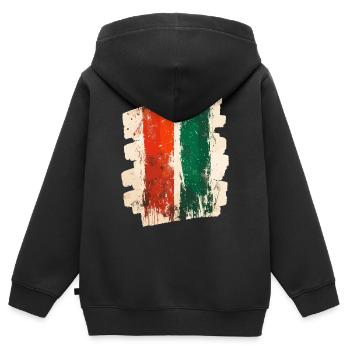 Italienische Flagge Italien - Kinder Premium Organic Zip Hoodie - Schwarz - Hinten - AI Model Kid Male (0cm)
