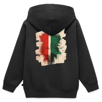 Italienische Flagge Italien - Kinder Premium Organic Zip Hoodie - Schwarz - Hinten - AI Model Kid Male (0cm)