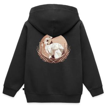 Geometrischer Hase im Nest –Stilvolles Osterdesign - Kinder Premium Organic Zip Hoodie - Schwarz - Hinten - AI Model Kid Male (0cm)
