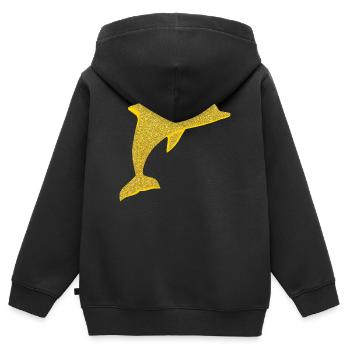 Niedlicher Delfin - Kinder Premium Organic Zip Hoodie - Schwarz - Hinten - AI Model Kid Male (0cm)