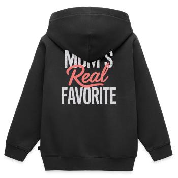 Le vrai préféré de maman - Sweat Premium à capuche zippé enfant bio - noir - Dos - AI Model Kid Male (0cm)