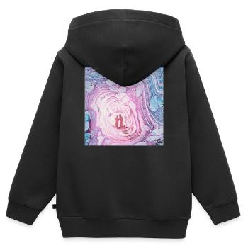 Mystischer Ort - Kinder Premium Organic Zip Hoodie - Schwarz - Hinten - AI Model Kid Male (0cm)