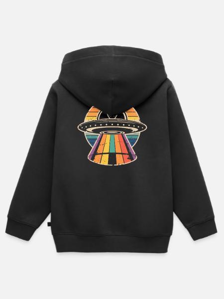 UFO-Liebhaber - Kinder Premium Organic Zip Hoodie - Schwarz