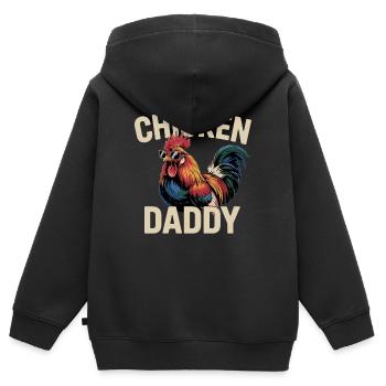 Chicken Daddy Hühner Vatertag Geflügelzüchter Hahn - Kinder Premium Organic Zip Hoodie - Schwarz - Hinten - AI Model Kid Male (0cm)