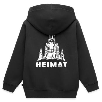 Heimat Frauenkirche Dresden - Stadt Liebe - Kinder Premium Organic Zip Hoodie - Schwarz - Hinten - AI Model Kid Male (0cm)