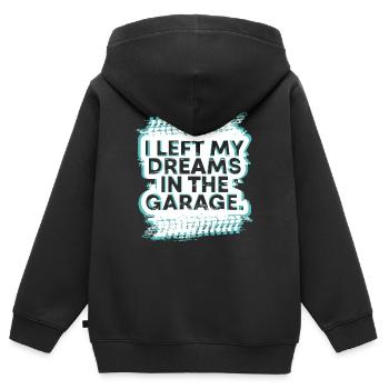 J’ai laissé mes rêves dans le cadeau fanatique de voiture de garage - Sweat Premium à capuche zippé enfant bio - noir - Dos - AI Model Kid Male (0cm)