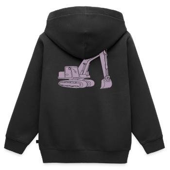 Bagger Silhouette Baugeräteführer Tiefbau - Kinder Premium Organic Zip Hoodie - Schwarz - Hinten - AI Model Kid Male (0cm)