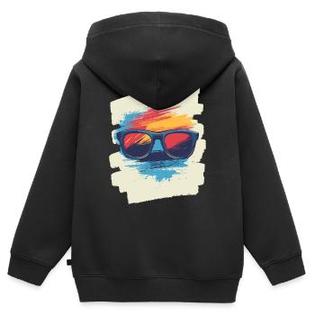 Sunglasses - Kids Premium Organic Zip-up Hoodie - black - Back - AI Model Kid Male (0cm)