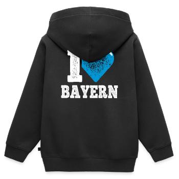 I Love Freistaat Bayern - Kinder Premium Organic Zip Hoodie - Schwarz - Hinten - AI Model Kid Male (0cm)