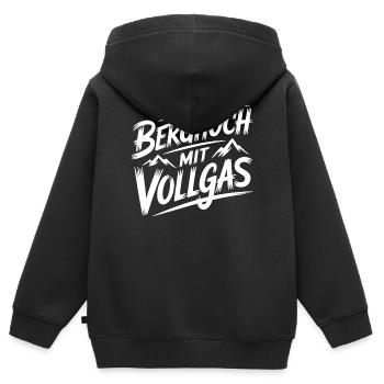 Berghoch mit Vollgas - Kinder Premium Organic Zip Hoodie - Schwarz - Hinten - AI Model Kid Male (0cm)