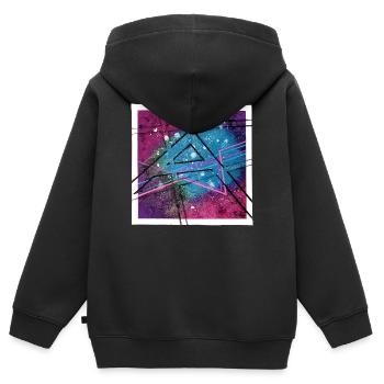 Abstrakte Kunst - Kinder Premium Organic Zip Hoodie - Schwarz - Hinten - AI Model Kid Male (0cm)