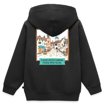Street Food Festval - Kinder Premium Organic Zip Hoodie - Schwarz - Hinten - AI Model Kid Male (0cm)