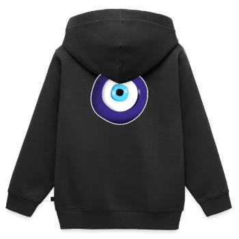 evil eye symbol - Kids Premium Organic Zip-up Hoodie - black - Back - AI Model Kid Male (0cm)