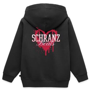 Schranz Beats Techno Rave - Kinder Premium Organic Zip Hoodie - Schwarz - Hinten - AI Model Kid Male (0cm)