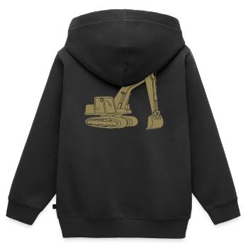 Bagger Silhouette Baugeräteführer Tiefbau - Kinder Premium Organic Zip Hoodie - Schwarz - Hinten - AI Model Kid Male (0cm)