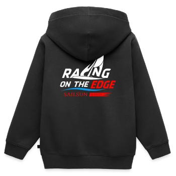Segelboot Rennen - Kinder Premium Organic Zip Hoodie - Schwarz - Hinten - AI Model Kid Male (0cm)