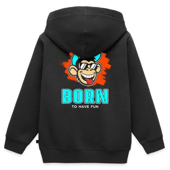 source - Sweat Premium à capuche zippé enfant bio - noir - Dos - AI Model Kid Male (0cm)