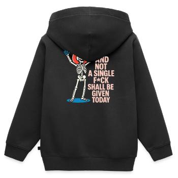 Lebendiges Skelett Celebration Design - Kinder Premium Organic Zip Hoodie - Schwarz - Hinten - AI Model Kid Male (0cm)