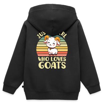 Chèvre Chèvre - Sweat Premium à capuche zippé enfant bio - noir - Dos - AI Model Kid Male (0cm)