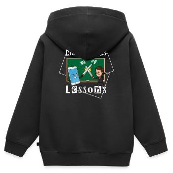 Pas de téléphone dans mes cours - Sweat Premium à capuche zippé enfant bio - noir - Dos - AI Model Kid Male (0cm)
