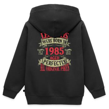 Jahrgang 1985 Vintage Celebration - Kinder Premium Organic Zip Hoodie - Schwarz - Hinten - AI Model Kid Male (0cm)
