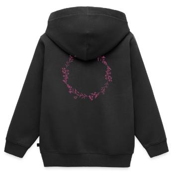 Blütenkreis aus pinken Blumen - Kinder Premium Organic Zip Hoodie - Schwarz - Hinten - AI Model Kid Male (0cm)