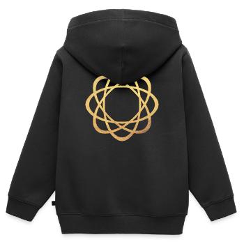 Yoga Luxury Gold Mandala Meditation Concentration - Kids Premium Organic Zip-up Hoodie - black - Back - AI Model Kid Male (0cm)