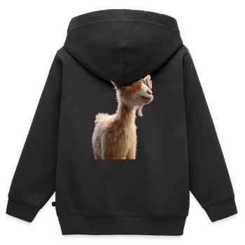 Chèvre Chèvre domestique Capricorne Chèvre Chèvre Chèvre mignonne - Sweat Premium à capuche zippé enfant bio - noir - Dos - AI Model Kid Male (0cm)