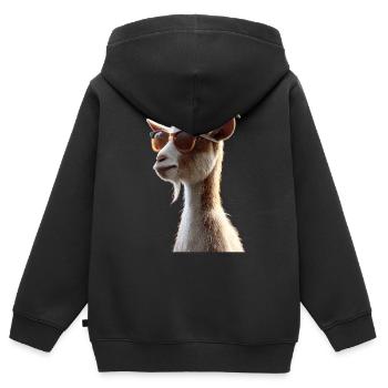 Chèvre Chèvre domestique Capricorne Chèvre Chèvre Chèvre mignonne - Sweat Premium à capuche zippé enfant bio - noir - Dos - AI Model Kid Male (0cm)