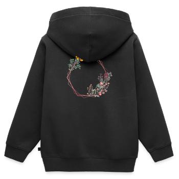 Sechseck mit Blumen verziert - Kinder Premium Organic Zip Hoodie - Schwarz - Hinten - AI Model Kid Male (0cm)