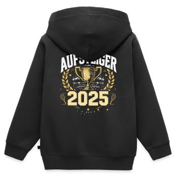 Tennis Aufsteiger 2025 Shirt - Kinder Premium Organic Zip Hoodie - Schwarz - Hinten - AI Model Kid Male (0cm)