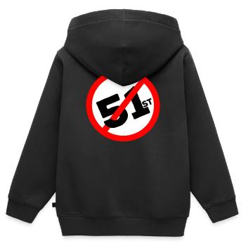 51e État Pas question - Sweat Premium à capuche zippé enfant bio - noir - Dos - AI Model Kid Male (0cm)