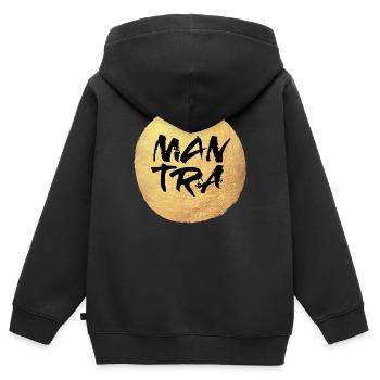 Yoga Circle Gold Meditation Mantra Cool Quotes - Kids Premium Organic Zip-up Hoodie - black - Back - AI Model Kid Male (0cm)