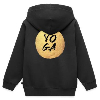 Yoga Gold Center Circle Meditation Concentration - Kids Premium Organic Zip-up Hoodie - black - Back - AI Model Kid Male (0cm)