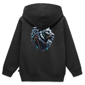 Un adorable défilé d’oiseaux de dessin animé - Sweat Premium à capuche zippé enfant bio - noir - Dos - AI Model Kid Male (0cm)