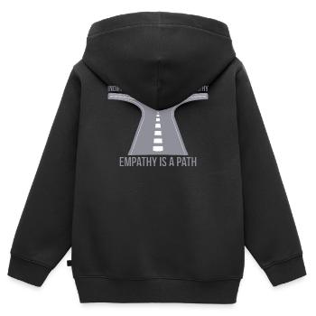 L’empathie est un chemin - Sweat Premium à capuche zippé enfant bio - noir - Dos - AI Model Kid Male (0cm)