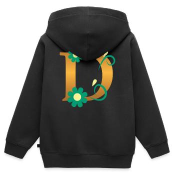 D - Kinder Premium Organic Zip Hoodie - Schwarz - Hinten - AI Model Kid Male (0cm)