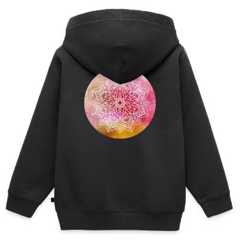 Yoga Mandala Concentration Pink Watercolor Namaste - Kids Premium Organic Zip-up Hoodie - black - Back - AI Model Kid Male (0cm)